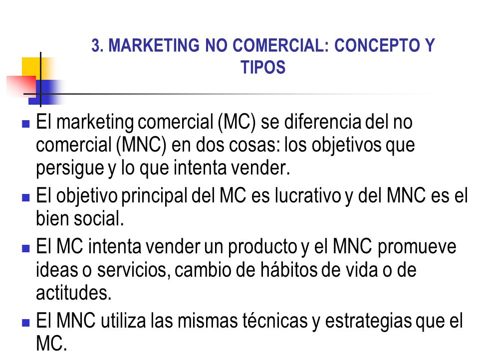 3. MARKETING NO COMERCIAL: CONCEPTO Y TIPOS