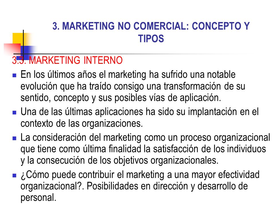 3. MARKETING NO COMERCIAL: CONCEPTO Y TIPOS
