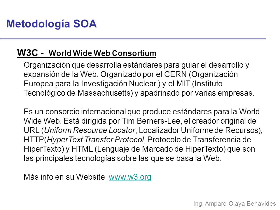 Metodología SOA W3C - World Wide Web Consortium