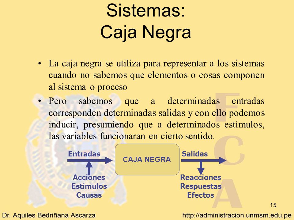 Principales Conceptos de Sistemas: Caja Negra