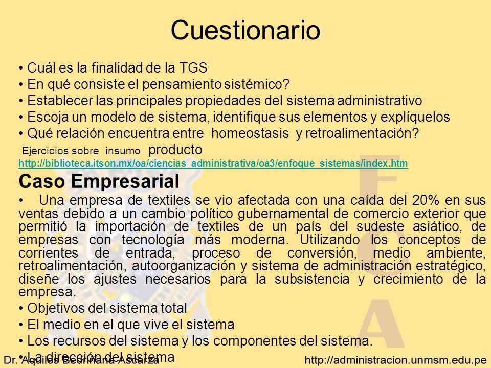 Cuestionario Caso Empresarial • Cuál es la finalidad de la TGS