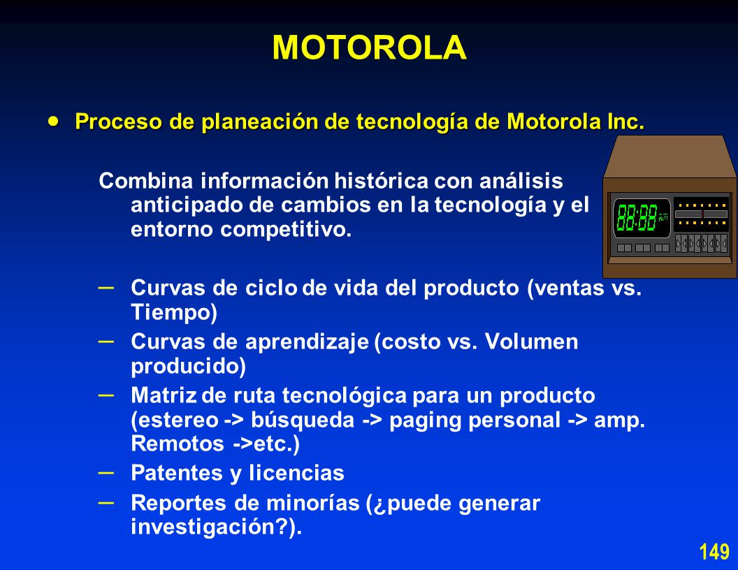MOTOROLA Proceso de planeación de tecnología de Motorola Inc.