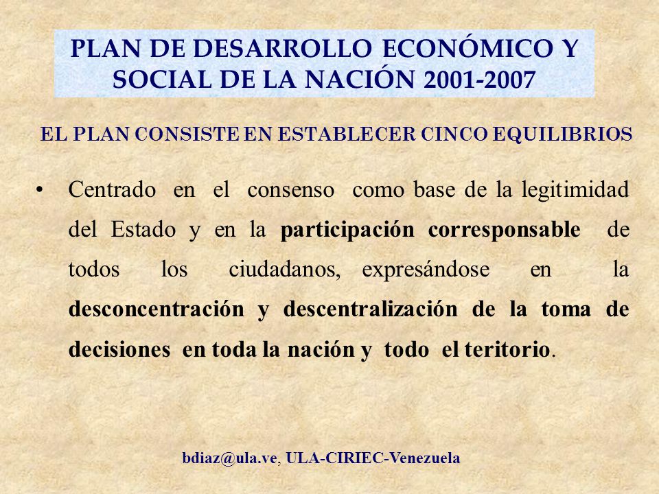 PLAN DE DESARROLLO ECONÓMICO Y SOCIAL DE LA NACIÓN