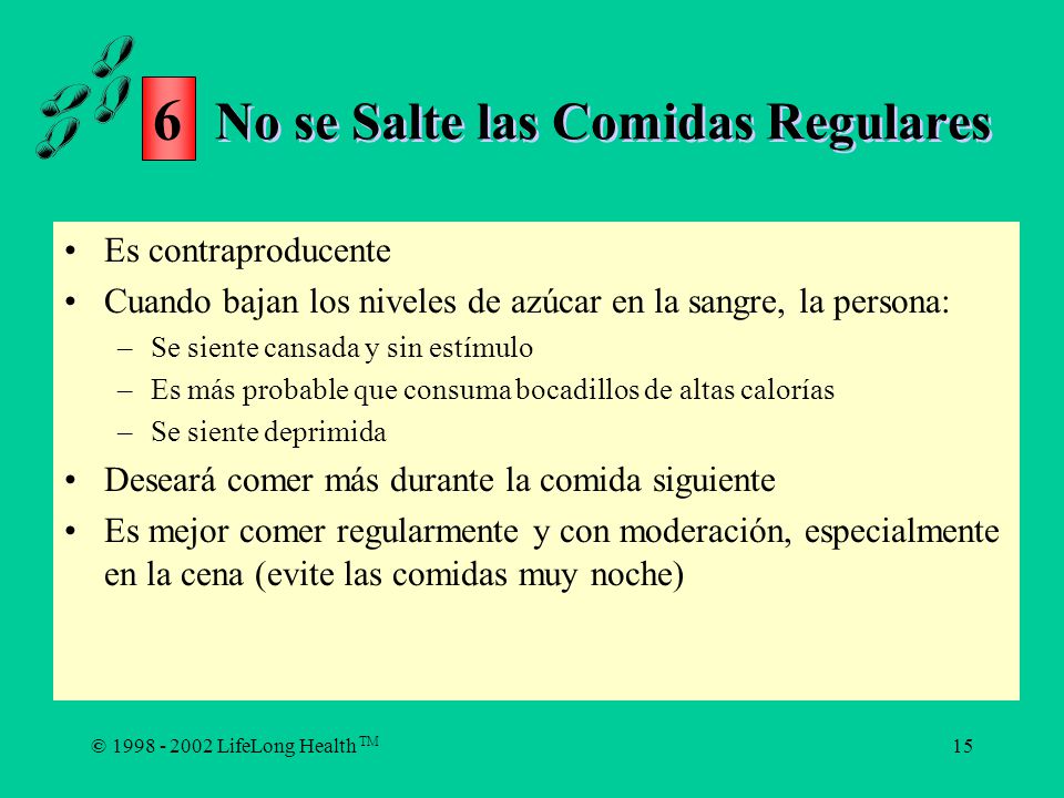 No se Salte las Comidas Regulares