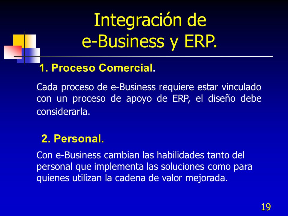 Integración de e-Business y ERP. 1. Proceso Comercial. 2. Personal.