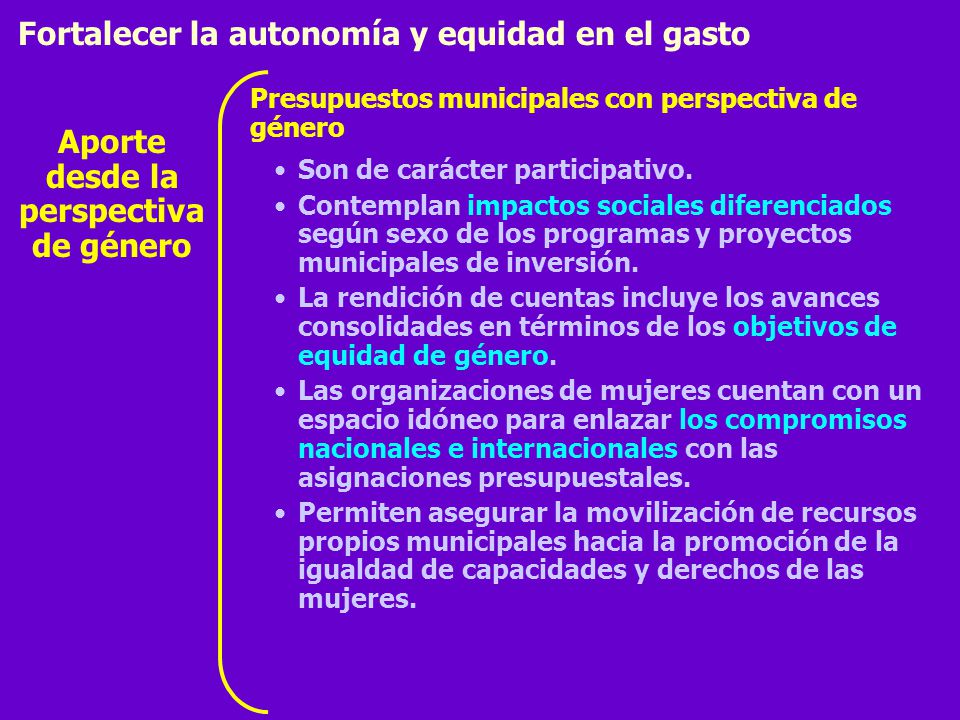Aporte desde la perspectiva de género