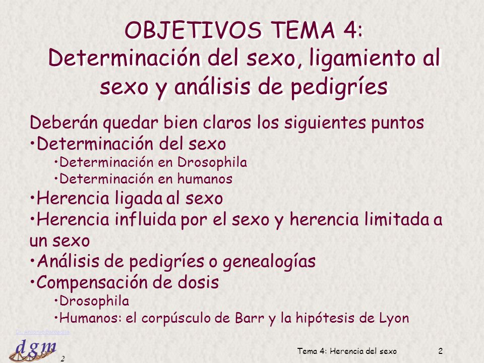 Determinación del sexo, ligamiento al sexo y análisis de pedigríes