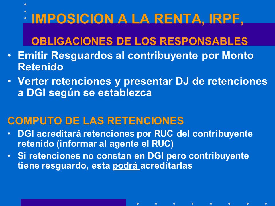 IMPOSICION A LA RENTA, IRPF,