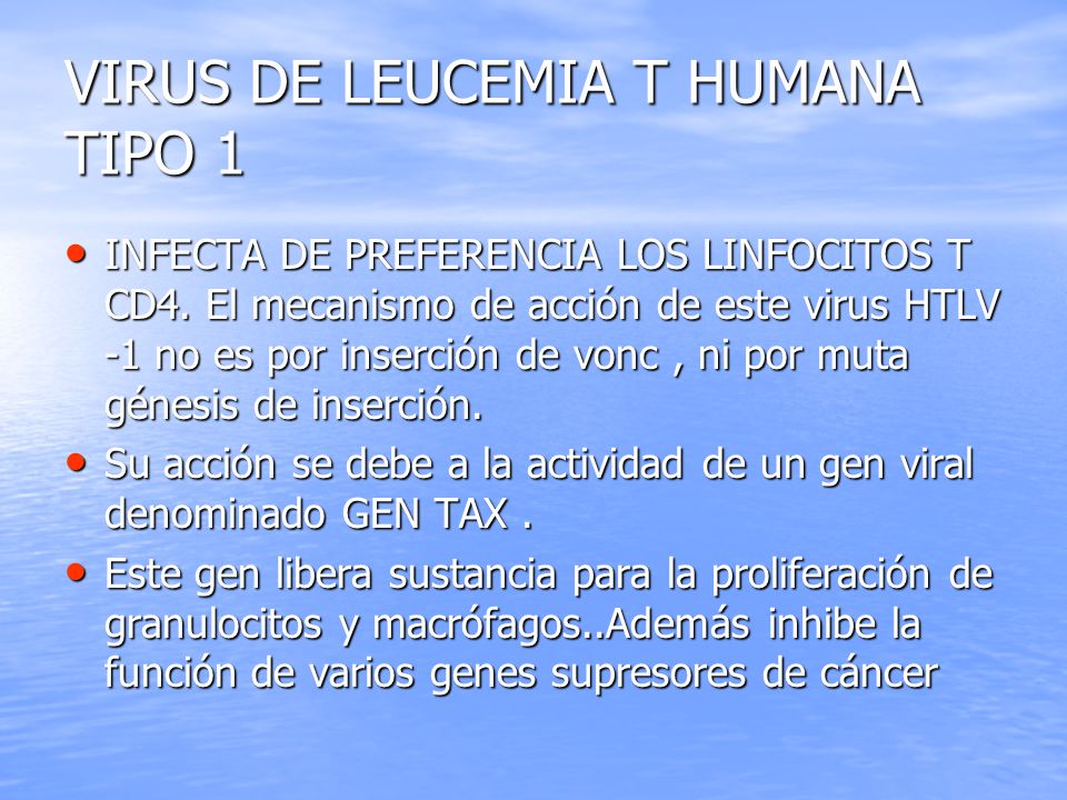 VIRUS DE LEUCEMIA T HUMANA TIPO 1