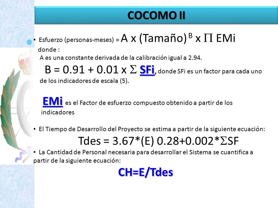 B = x  SFi, donde SFi es un factor para cada uno