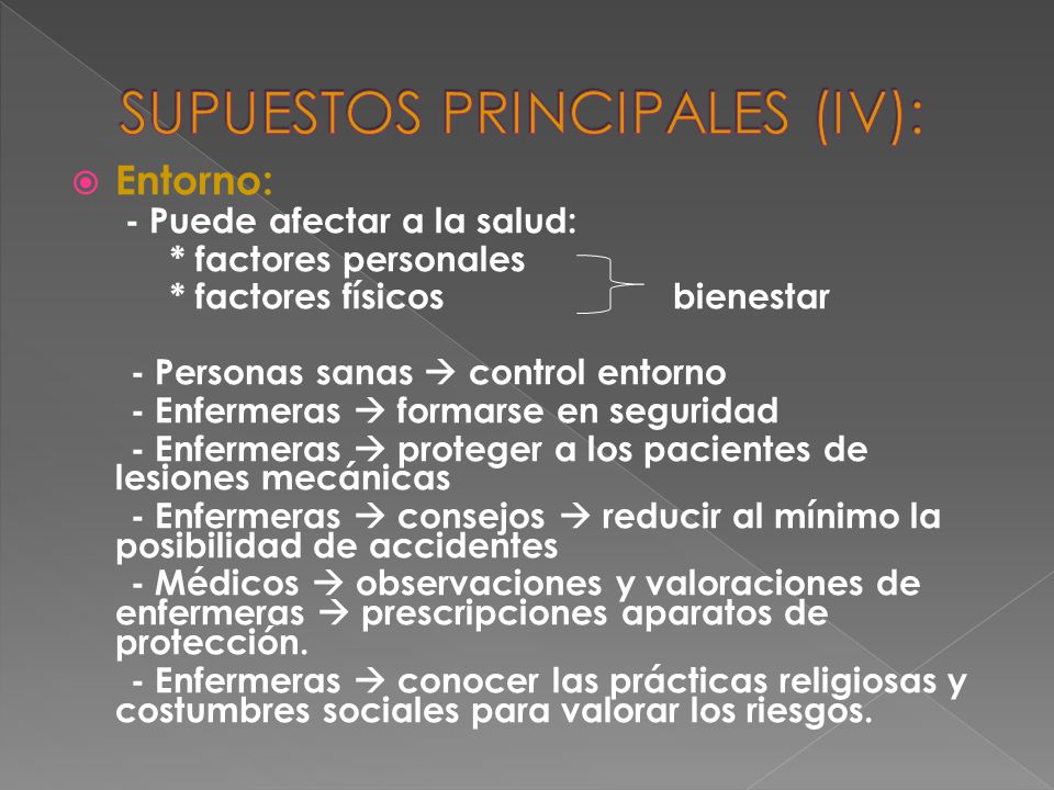 SUPUESTOS PRINCIPALES (IV):