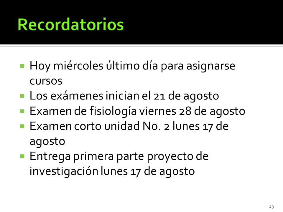 Recordatorios Hoy miércoles último día para asignarse cursos