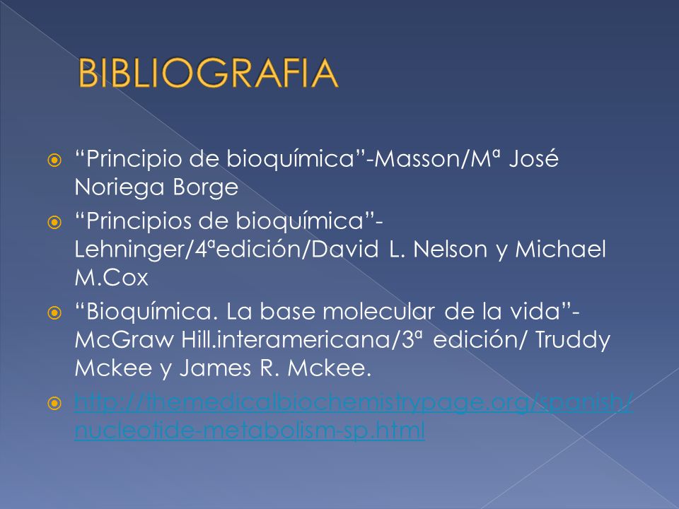 BIBLIOGRAFIA Principio de bioquímica -Masson/Mª José Noriega Borge