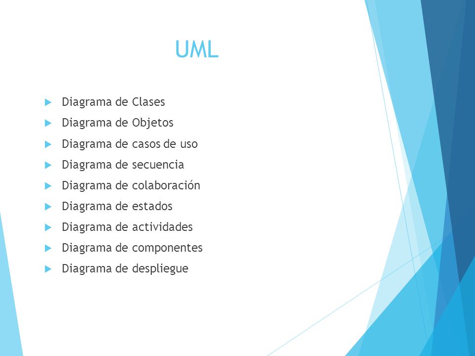 UML Diagrama de Clases Diagrama de Objetos Diagrama de casos de uso