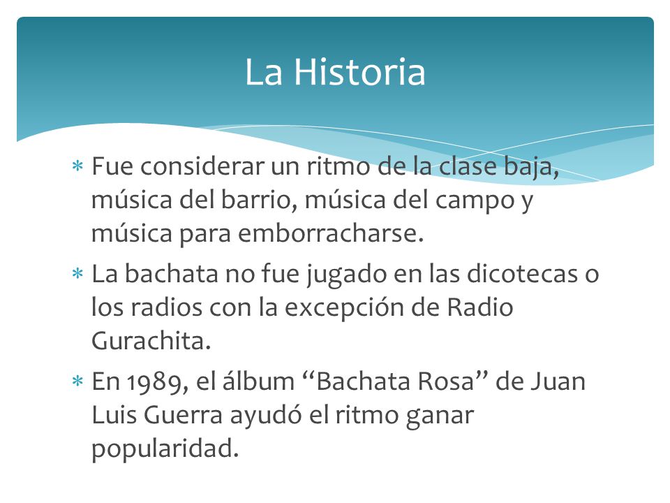 La Historia Fue considerar un ritmo de la clase baja, música del barrio, música del campo y música para emborracharse.