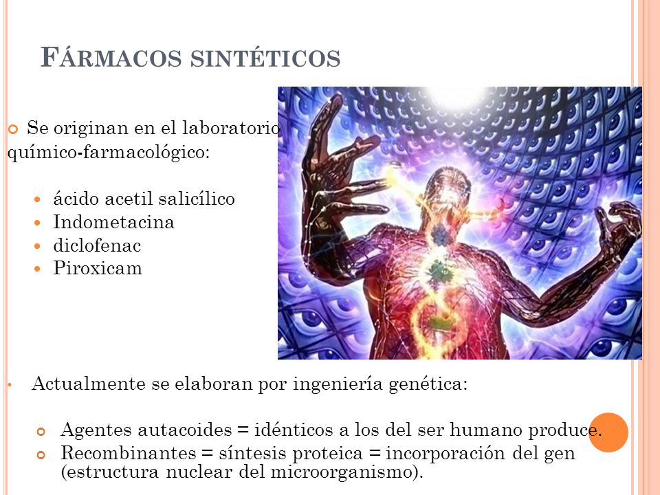 Fármacos sintéticos Se originan en el laboratorio