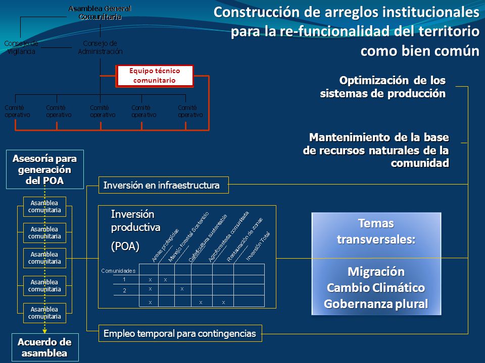 Equipo técnico comunitario Asesoría para generación del POA