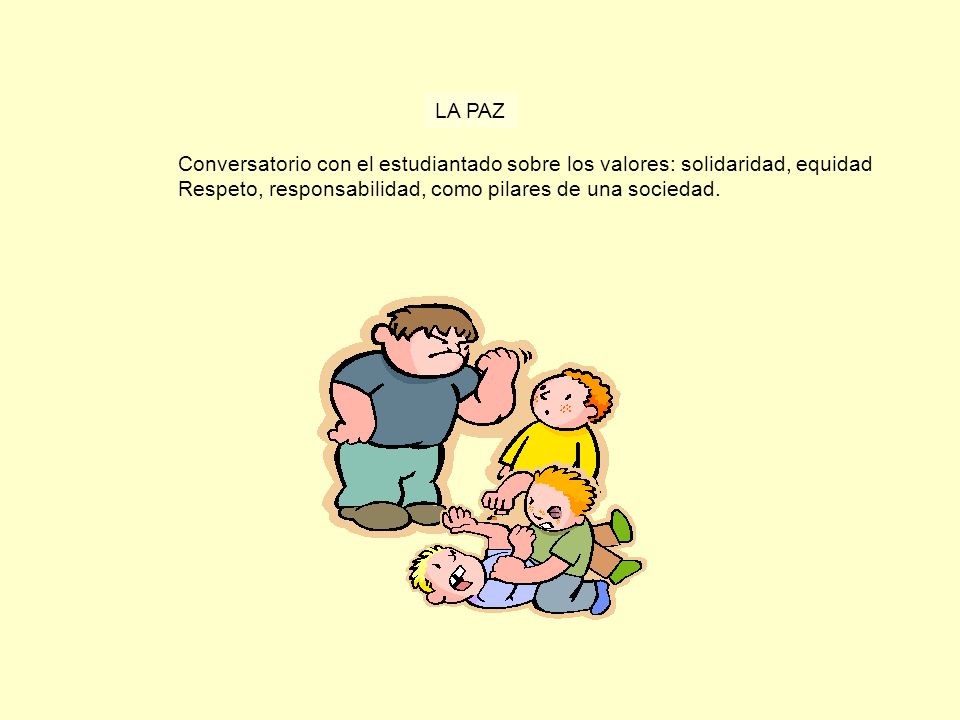 LA PAZ Conversatorio con el estudiantado sobre los valores: solidaridad, equidad.