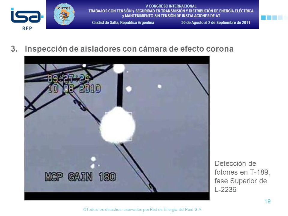 3. Inspección de aisladores con cámara de efecto corona