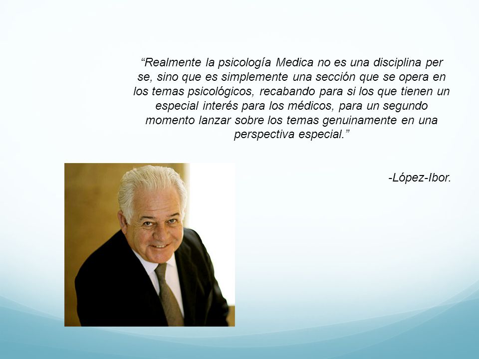 Realmente la psicología Medica no es una disciplina per se, sino que es simplemente una sección que se opera en los temas psicológicos, recabando para si los que tienen un especial interés para los médicos, para un segundo momento lanzar sobre los temas genuinamente en una perspectiva especial.