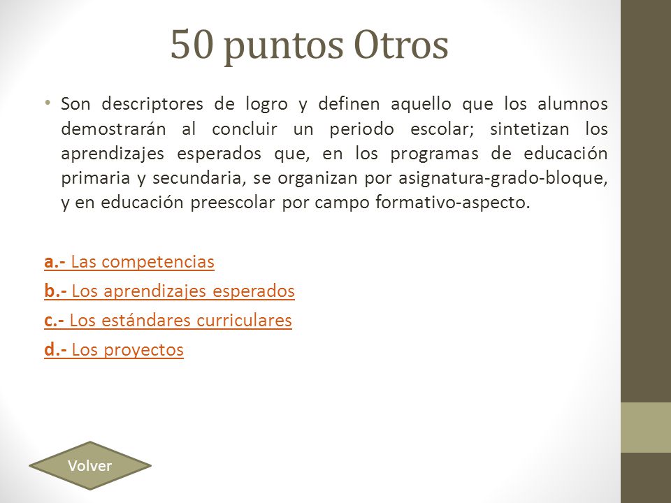 50 puntos Otros