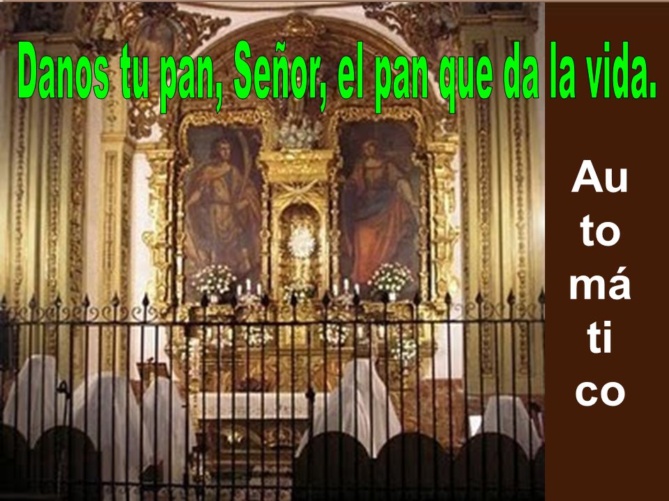 Danos tu pan, Señor, el pan que da la vida.