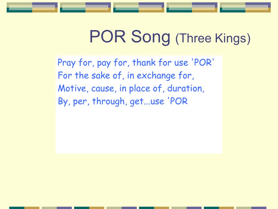 POR Song (Three Kings)