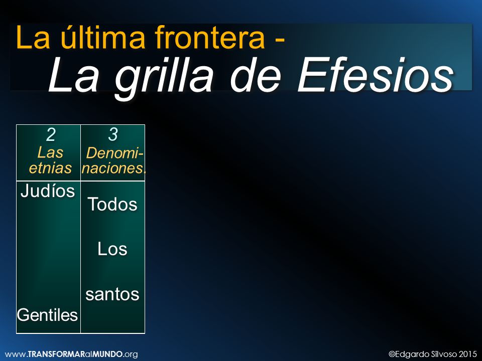 La grilla de Efesios La última frontera Judíos Todos Los santos