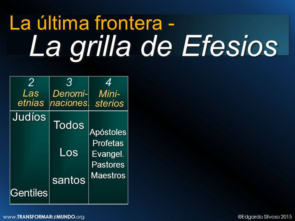 La grilla de Efesios La última frontera Judíos Todos Los