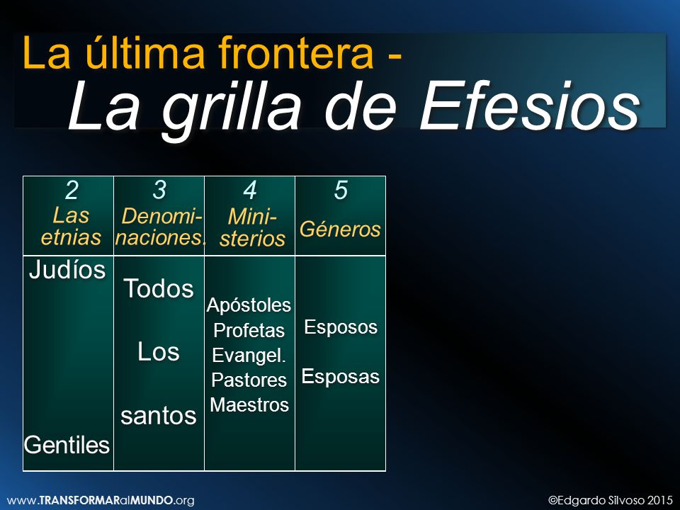 La grilla de Efesios La última frontera Judíos Todos Los