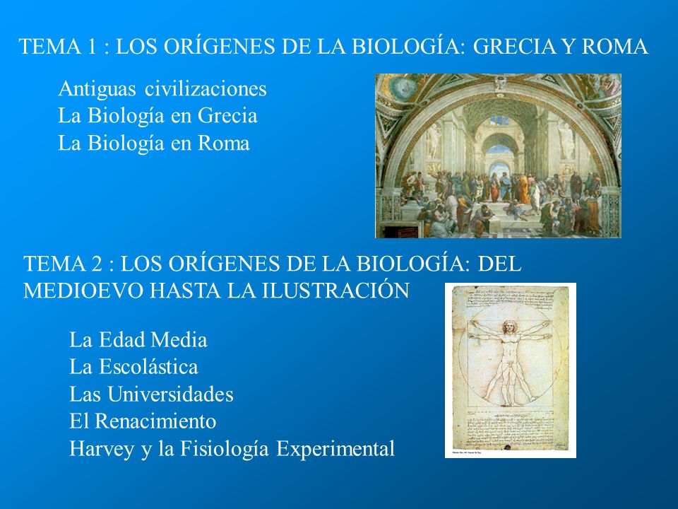 TEMA 1 : LOS ORÍGENES DE LA BIOLOGÍA: GRECIA Y ROMA