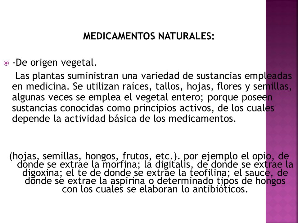 MEDICAMENTOS NATURALES: