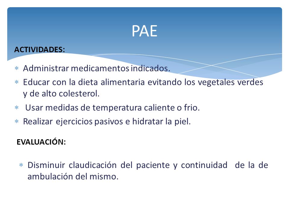 PAE Administrar medicamentos indicados.