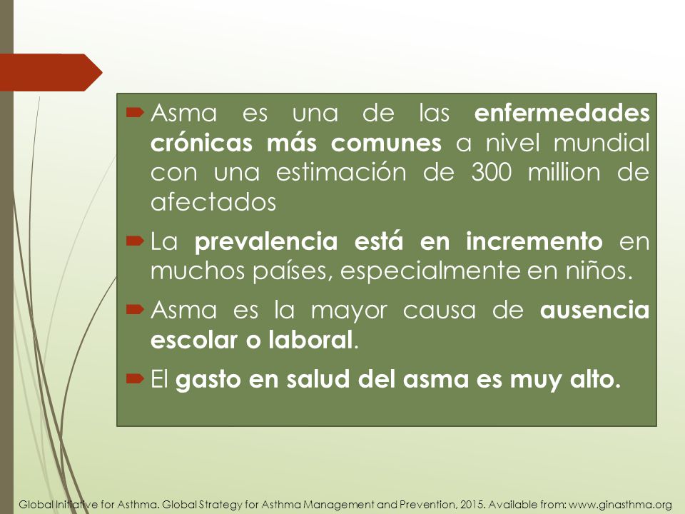 Asma es la mayor causa de ausencia escolar o laboral.