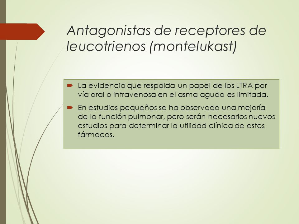 Antagonistas de receptores de leucotrienos (montelukast)