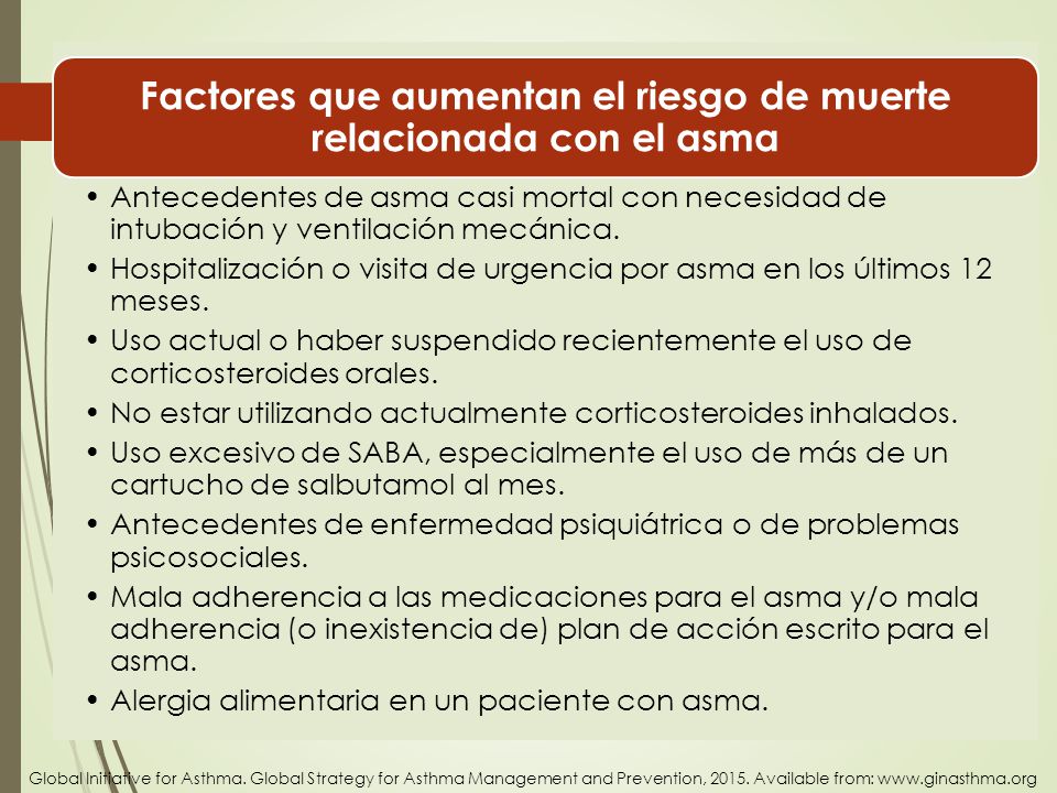 Factores que aumentan el riesgo de muerte relacionada con el asma
