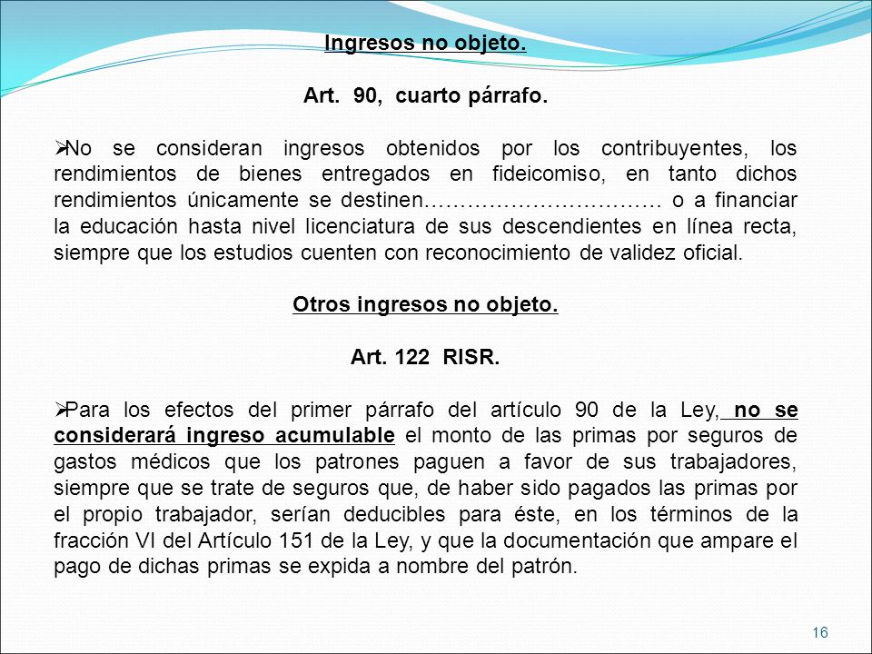 Otros ingresos no objeto.