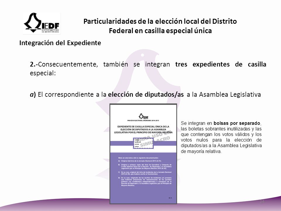 Particularidades de la elección local del Distrito Federal en casilla especial única