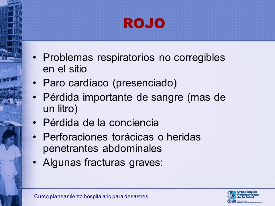 ROJO Problemas respiratorios no corregibles en el sitio