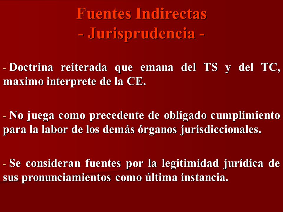 Fuentes Indirectas - Jurisprudencia -