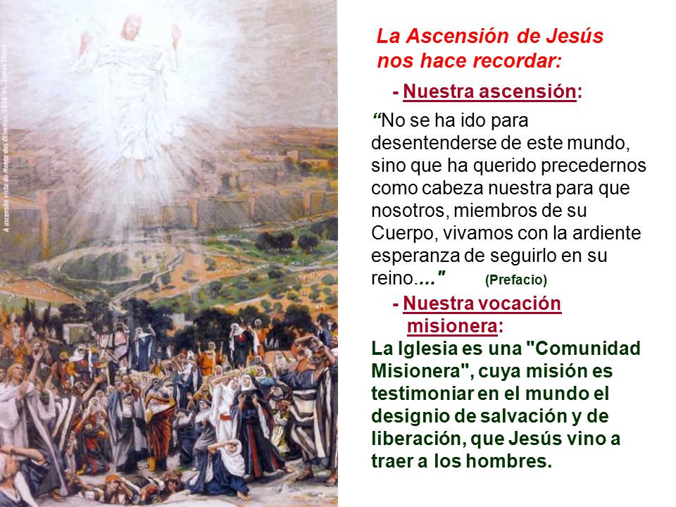 nos hace recordar: La Ascensión de Jesús - Nuestra ascensión: