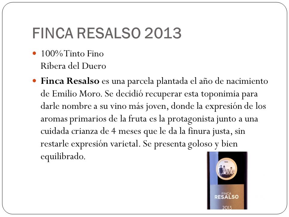 FINCA RESALSO % Tinto Fino Ribera del Duero