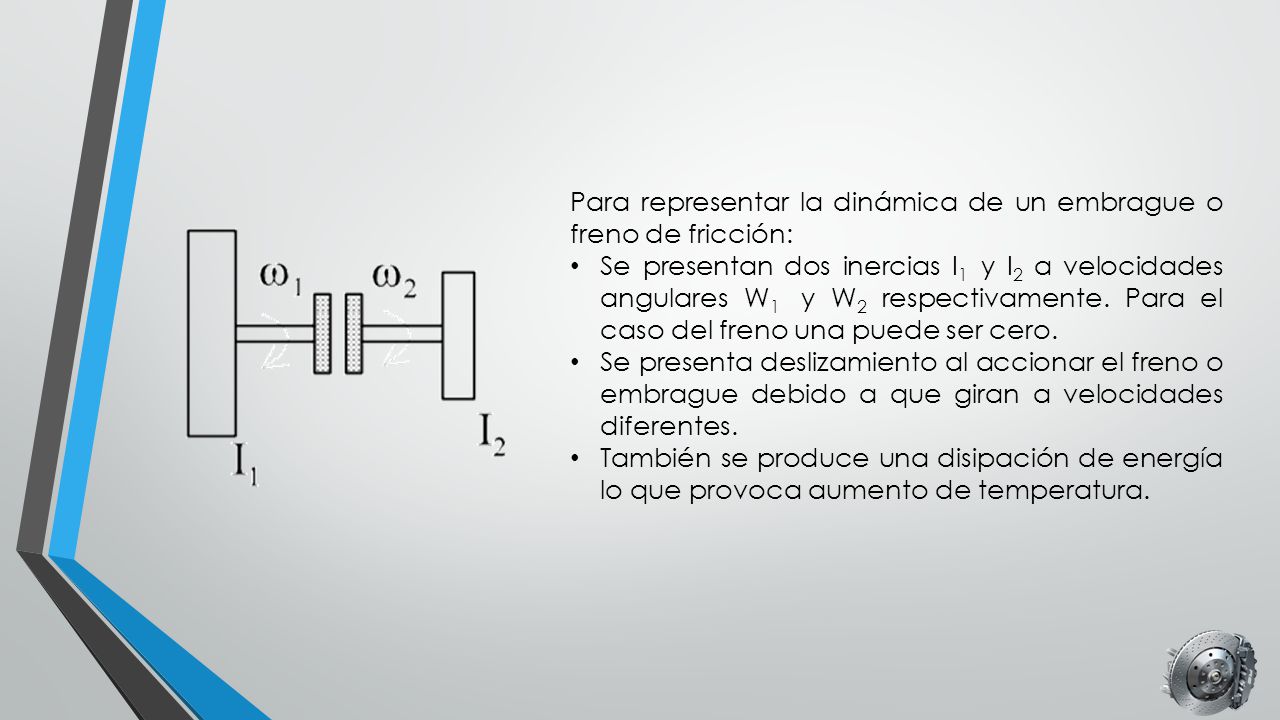 Para representar la dinámica de un embrague o freno de fricción: