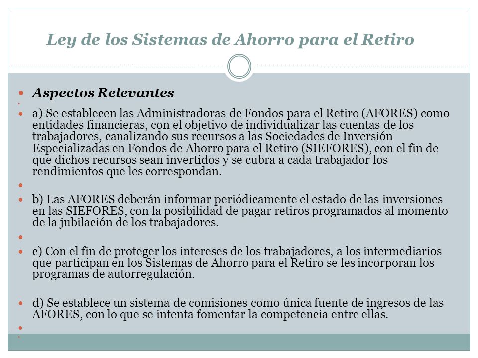 Ley de los Sistemas de Ahorro para el Retiro