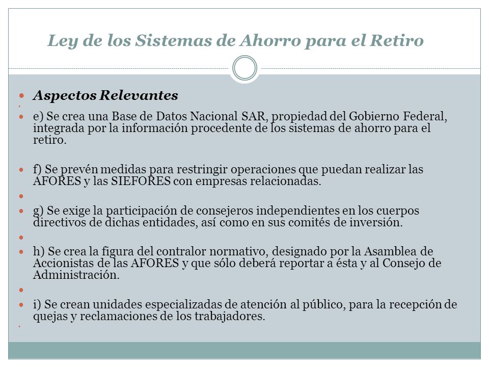 Ley de los Sistemas de Ahorro para el Retiro