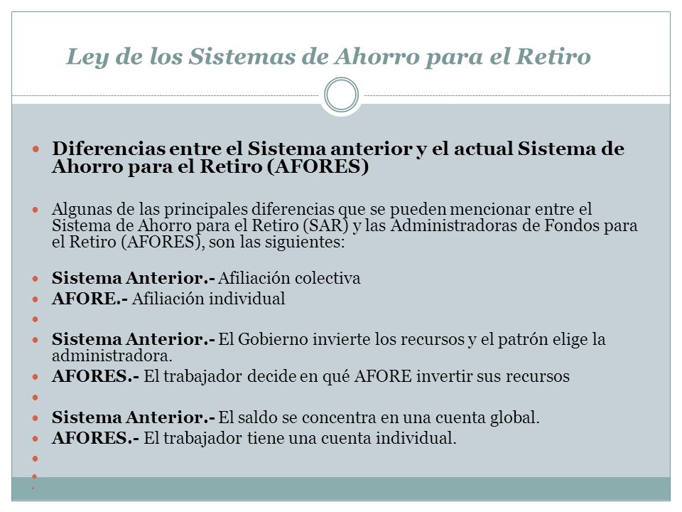 Ley de los Sistemas de Ahorro para el Retiro