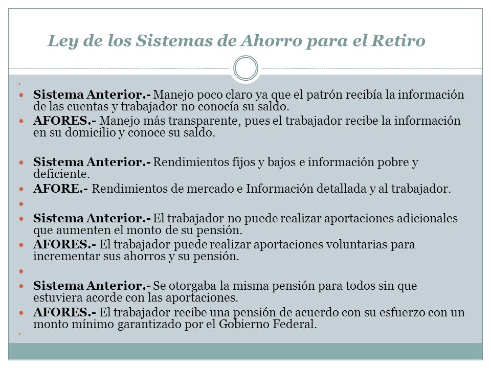 Ley de los Sistemas de Ahorro para el Retiro
