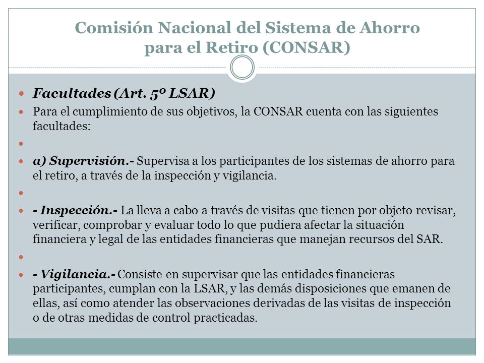 Comisión Nacional del Sistema de Ahorro para el Retiro (CONSAR)