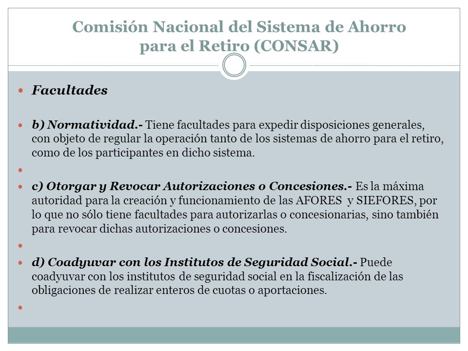 Comisión Nacional del Sistema de Ahorro para el Retiro (CONSAR)