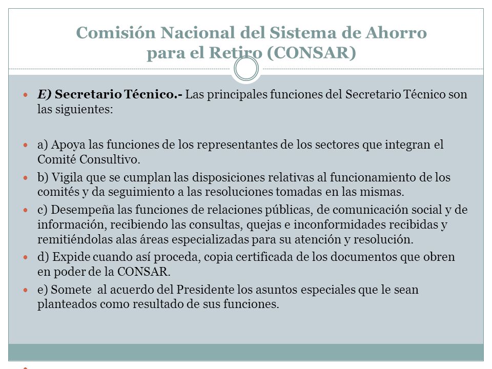 Comisión Nacional del Sistema de Ahorro para el Retiro (CONSAR)